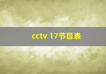 cctv 17节目表